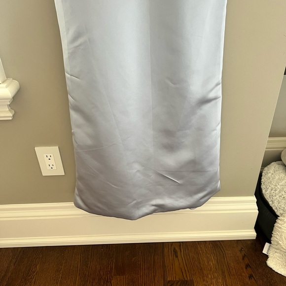 Blue Ruched Satin Dress - Picture 4 of 8